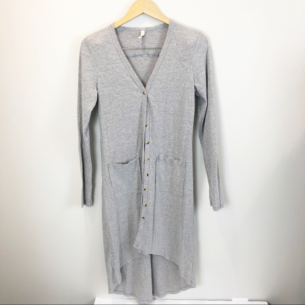 Wishlist Grey High Low Button Front Duster - image 3
